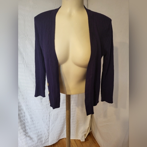 Cable & Gauge Ribbed Cardigan, Size Medium - Picture 2 of 4